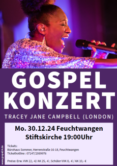 Gospelkonzet am 30.12.2024