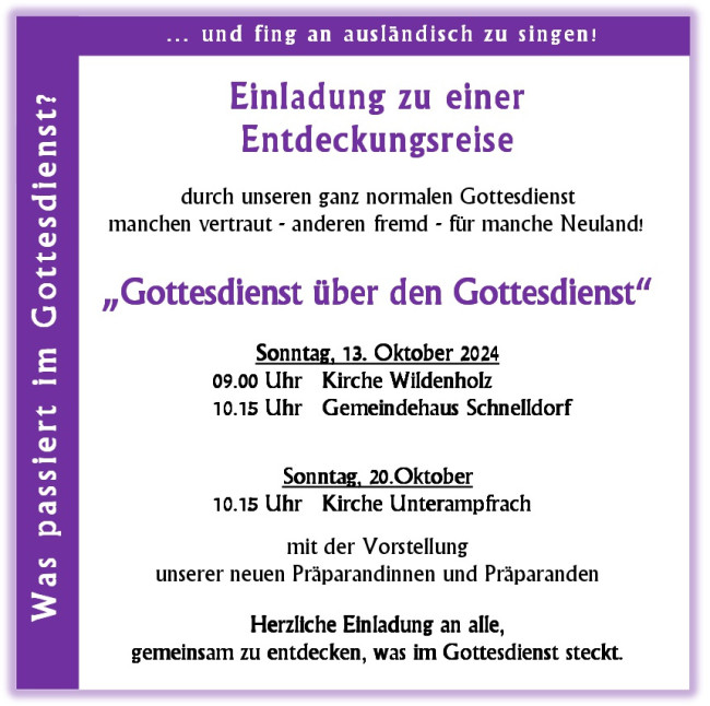 Gottesdienst über den Gottesdienst